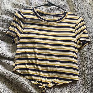 Knotted Striped Crop Top